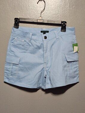 Green Goddess Womens Cargo Shorts Medium Dutch Blue NWT Utility Pocket